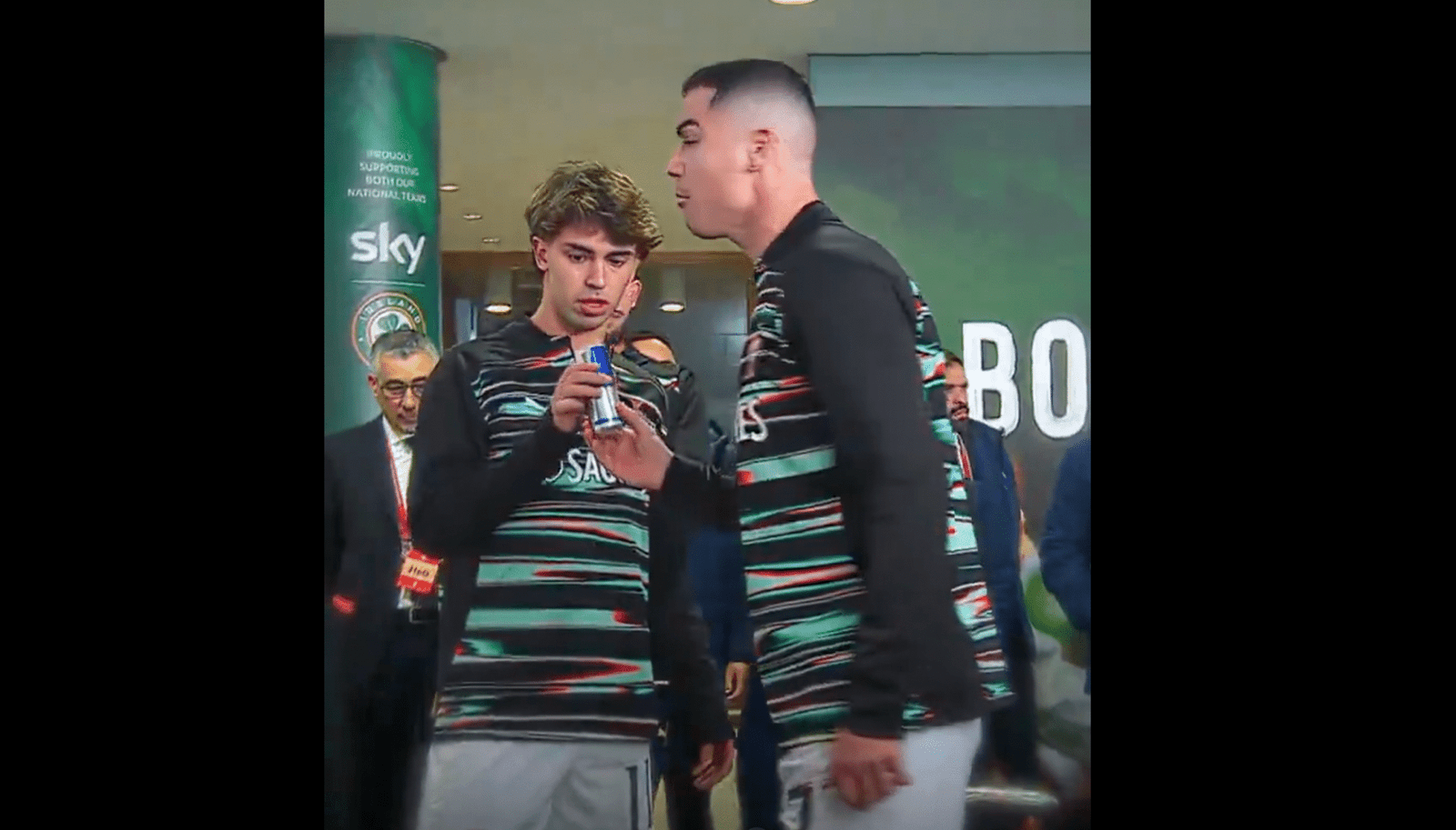 Cristiano Ronaldo Caught Drinking Red Bull: Fans Triggered – Watch