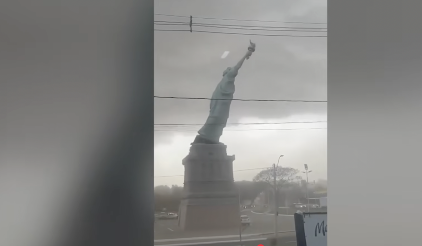 Statue of Liberty Replica Toppled by Strong Winds in Brazil